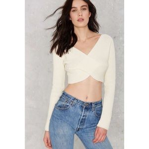 Nasty Gal cross crop sweater